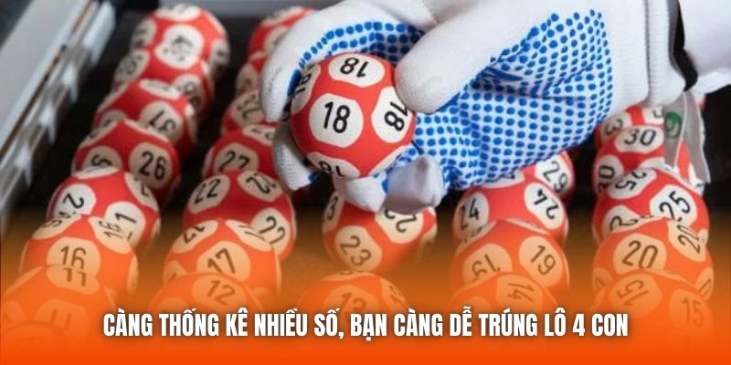 Càng thống kê nhiều số, bạn càng dễ trúng lô 4 con